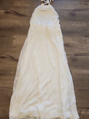 White Halter Maxi Dress